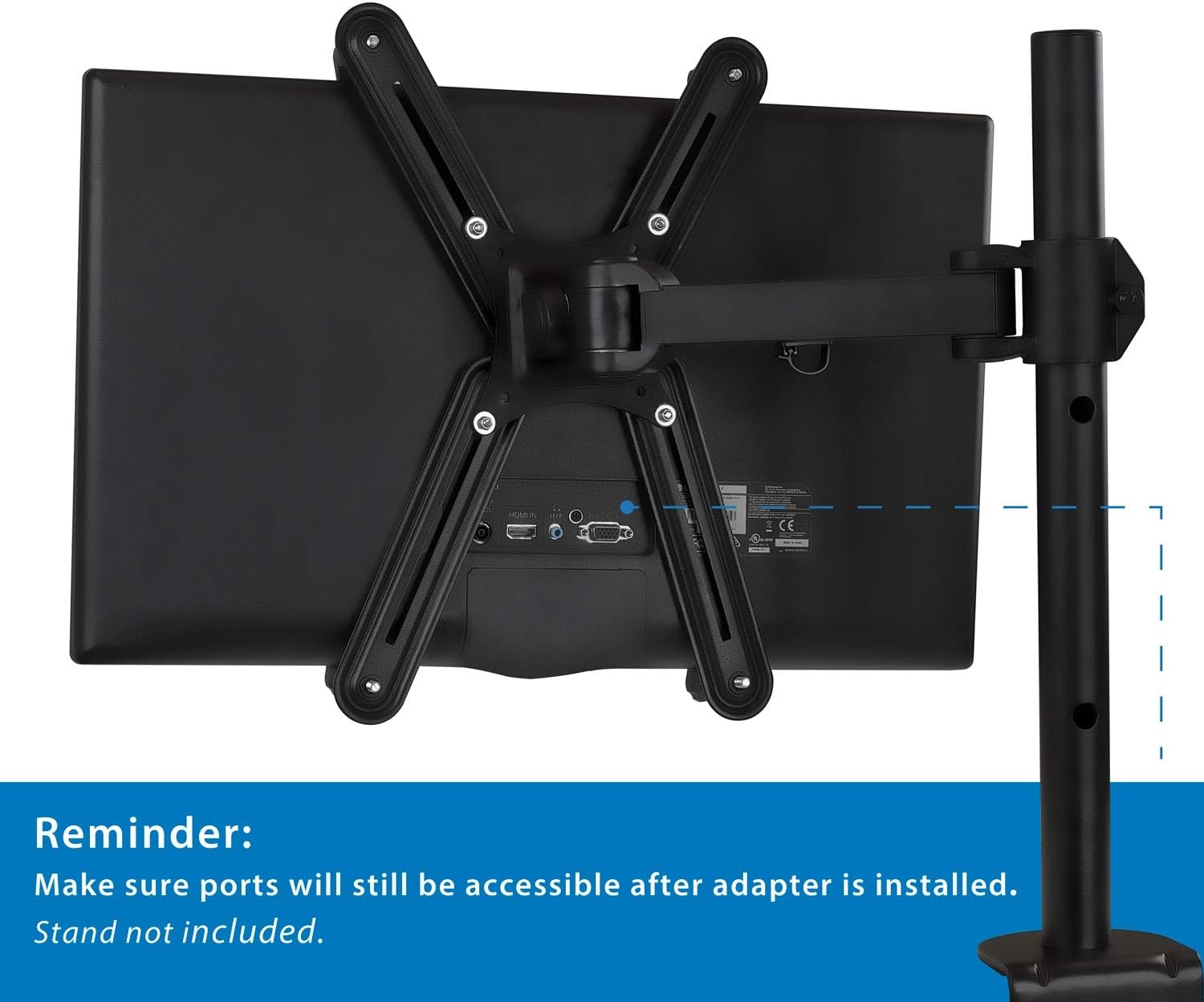 image:imageMountIt NonVESA Monitor Mount Adapter Kit Universal VESA Mount Adapter for 1327 Inch LCD LED Screens Converts to 75x75 amp 100x100 Heavy Duty Steel Bracket for Desk