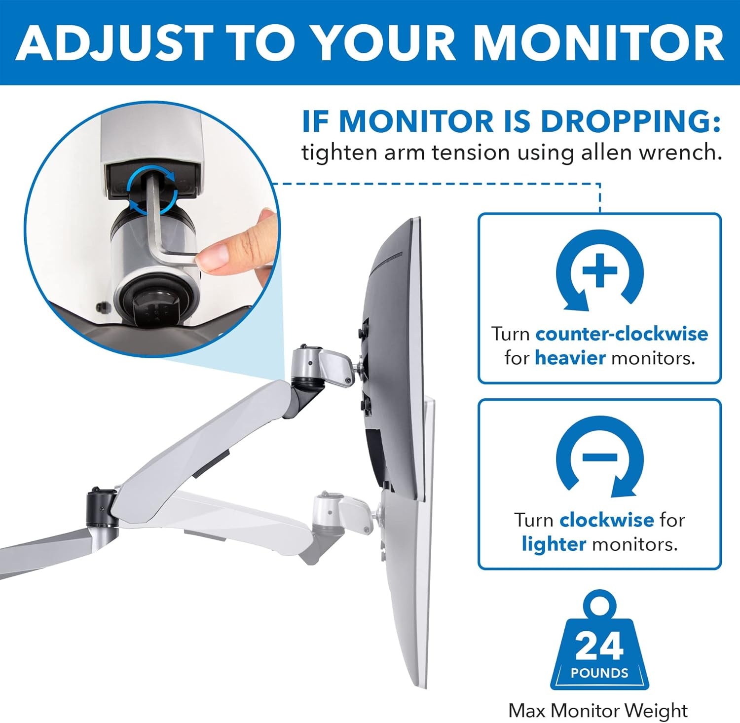 image:imageMountIt Quad Monitor Desk Mount with Full Motion Height Adjustable Arms Premium Modular Computer Screen Mount with VESA 75x75 100x100 mm Pattern Clamp Base Silver