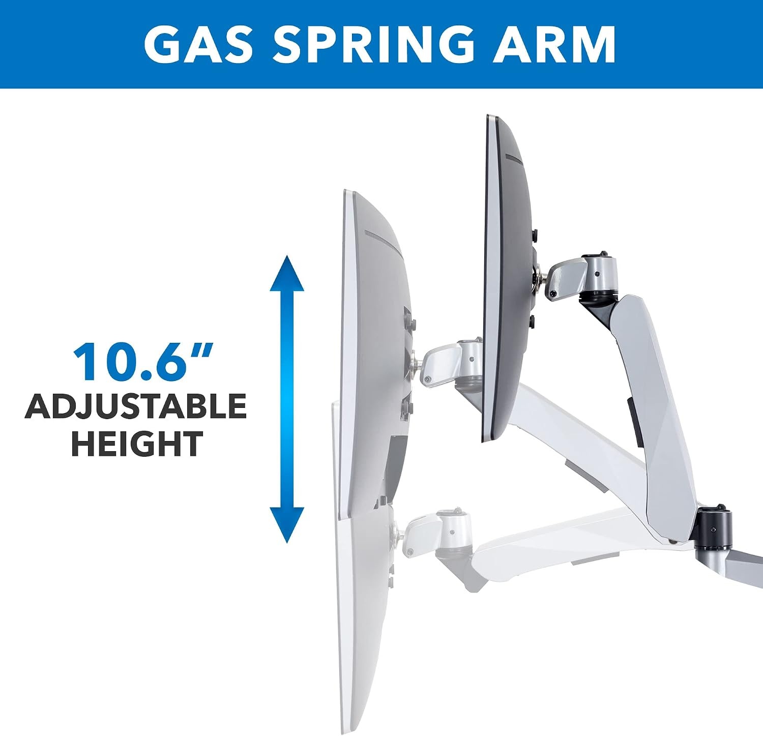 image:imageMountIt Quad Monitor Desk Mount with Full Motion Height Adjustable Arms Premium Modular Computer Screen Mount with VESA 75x75 100x100 mm Pattern Grommet Base Silver
