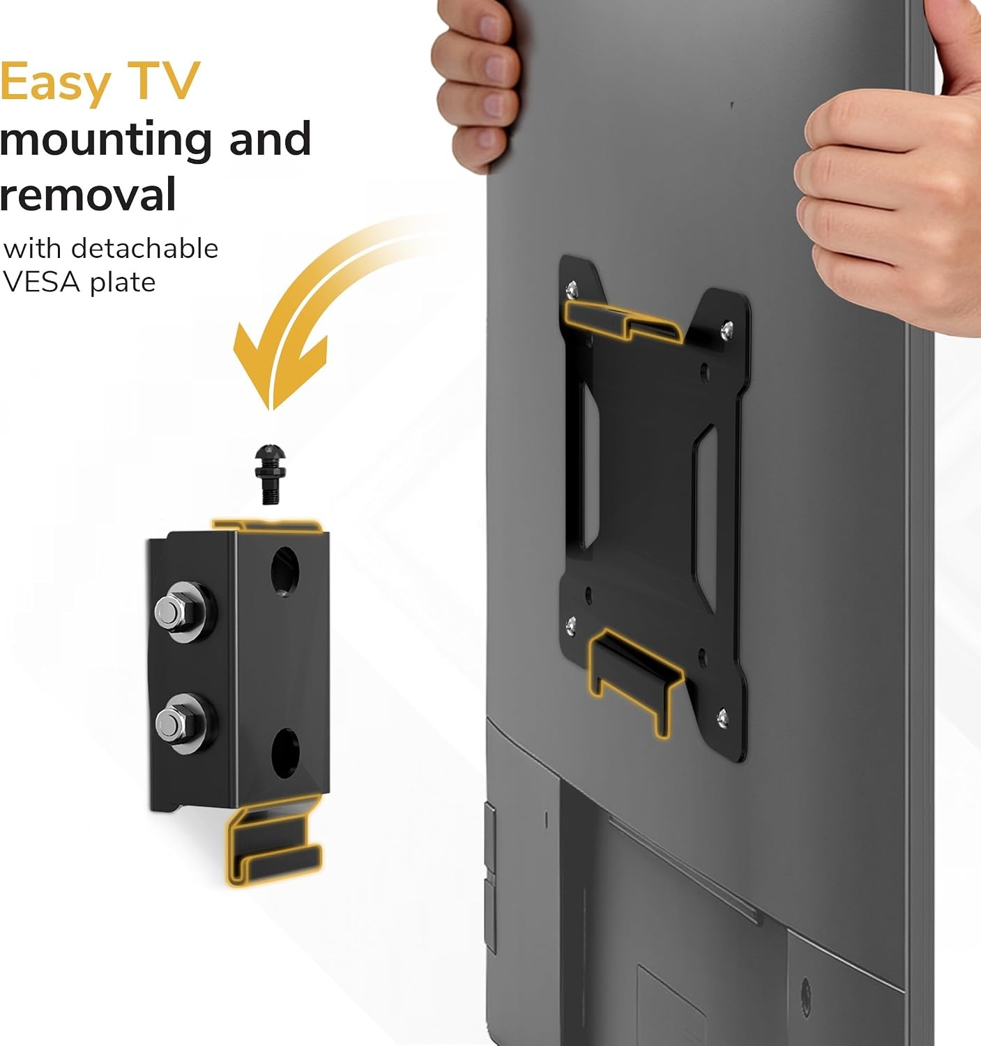 image:imageMountIt Tilting TV Wall Mount Bracket for Small TVs and Monitors LowProfile 14 Design with Quick Release Fits 19 to 32 Inch Screens VESA 75x75 and 100x100 mm 44 Lbs Capacity Black32 50 Screens