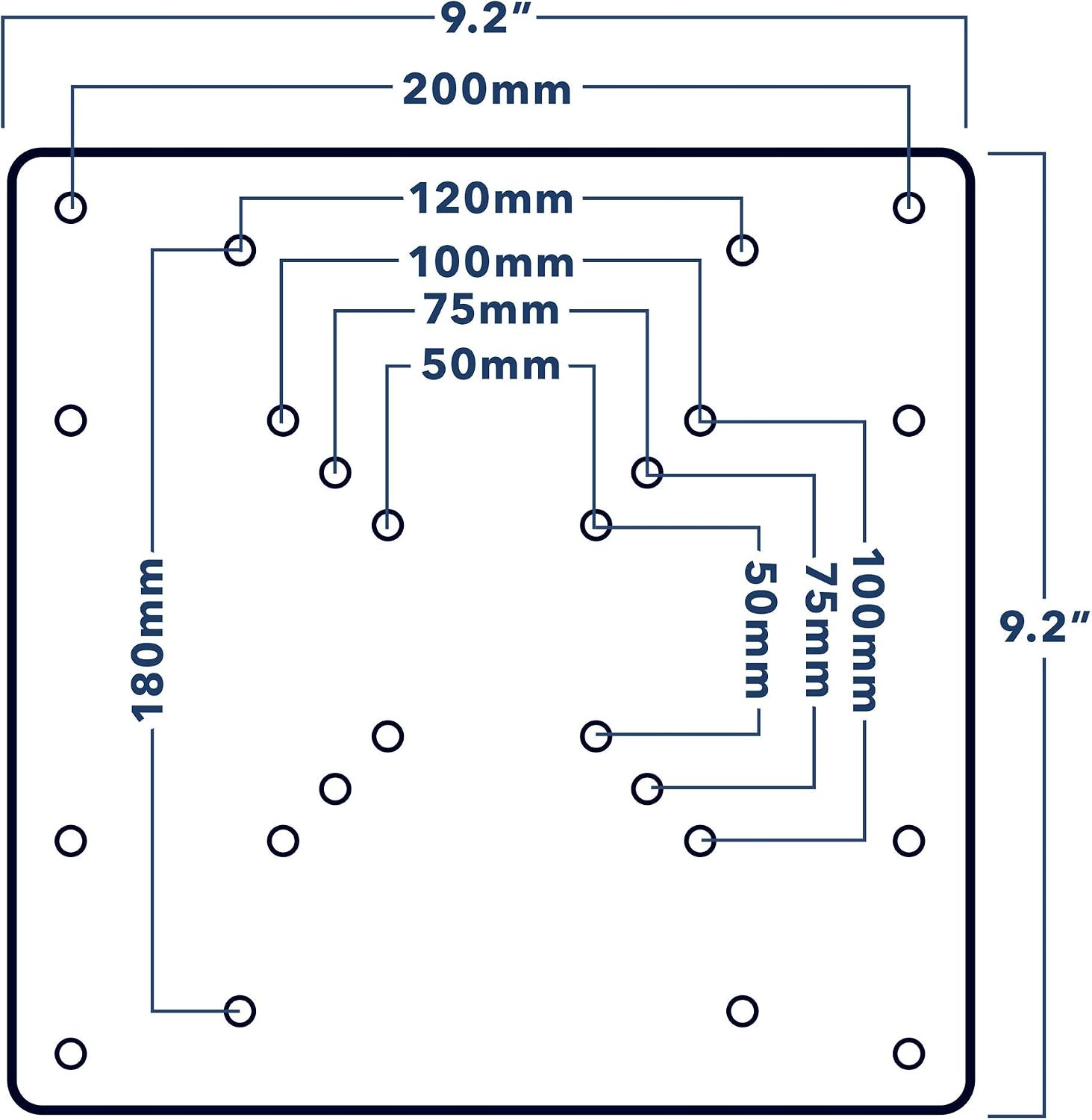 image:imageMountIt VESA Mount Adapter Plate Monitor and TV Mount Extender Conversion Kit Allows 75x75 100x100 to Fit Up to 200x200 and 200x100 mm Patterns HeavyGauge Steel Hardware Included