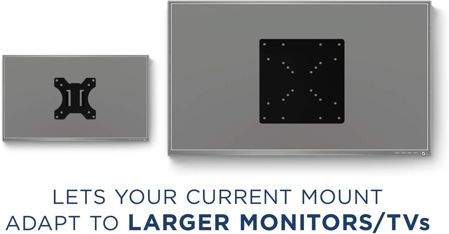 image:imageMountIt VESA Mount Adapter Plate Monitor and TV Mount Extender Conversion Kit Allows 75x75 100x100 to Fit Up to 200x200 and 200x100 mm Patterns HeavyGauge Steel Hardware Included