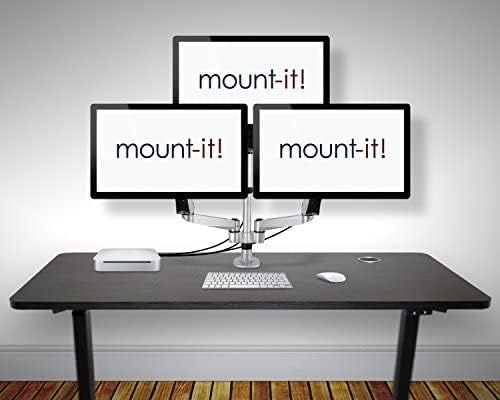 image:imageMountit Height Adjustable Three Monitor Desk Mount Spring Arm Quick ReleaseMount MI55116