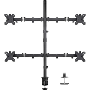 image:imageMountIt 4 Monitor Stand for Desk  Quad Monitor Desk Mount with Height Adjustable Pole  Fits Four 1332 Inch Screens VESA 75x75 amp 100x100 Tilt Swivel Rotate Clamp or Grommet Base