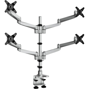 image:imageMountIt CLiX 4 Monitor Mount Desk Stand TAACompliant Quad Monitor Stand Fits Four 1332 Screens up to 198 lbs Each VESA 75x75 100x100 Full Motion Four Monitor Desk Mount Premium Aluminum