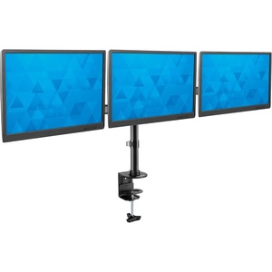 image:imageMountIt Triple Monitor Mount 3 Screen Desk Stand for LCD Computer Monitors for 19 20 22 23 24 27 Inch Monitors VESA 75 and 100 Compatible Full Motion 54 lbs Capacity MI1753Blackup to 27 inches