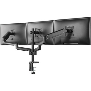 image:imageMountIt Triple Monitor Mount Desk Stand 3 Monitor Desk Mount with Gas Spring Arms Fits 1332 Inch Screens up to 176 lbs per Arm VESA 75x75 amp 100x100 ClampOn Installation BlackBlack