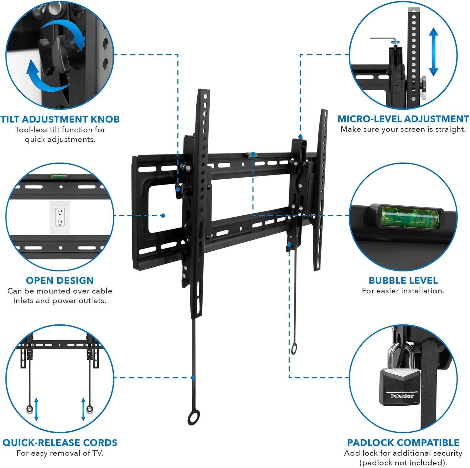 image:imageMountIt Advanced Tilt TV Wall Mount Full Tilting Extendable Mounting Bracket Fits 37 80 Screen VESA Compatible up to 600x400mm Perfect Above Fireplace Mounting Bracket