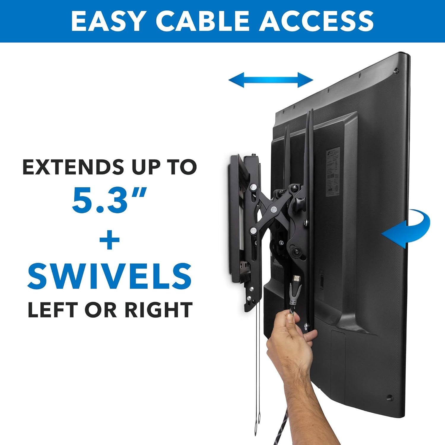 image:imageMountIt Advanced Tilt TV Wall Mount Full Tilting Extendable Mounting Bracket Fits 37 80 Screen VESA Compatible up to 600x400mm Perfect Above Fireplace Mounting Bracket