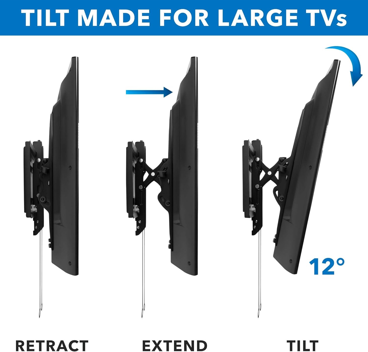 image:imageMountIt Advanced Tilt TV Wall Mount Full Tilting Extendable Mounting Bracket Fits 37 80 Screen VESA Compatible up to 600x400mm Perfect Above Fireplace Mounting Bracket