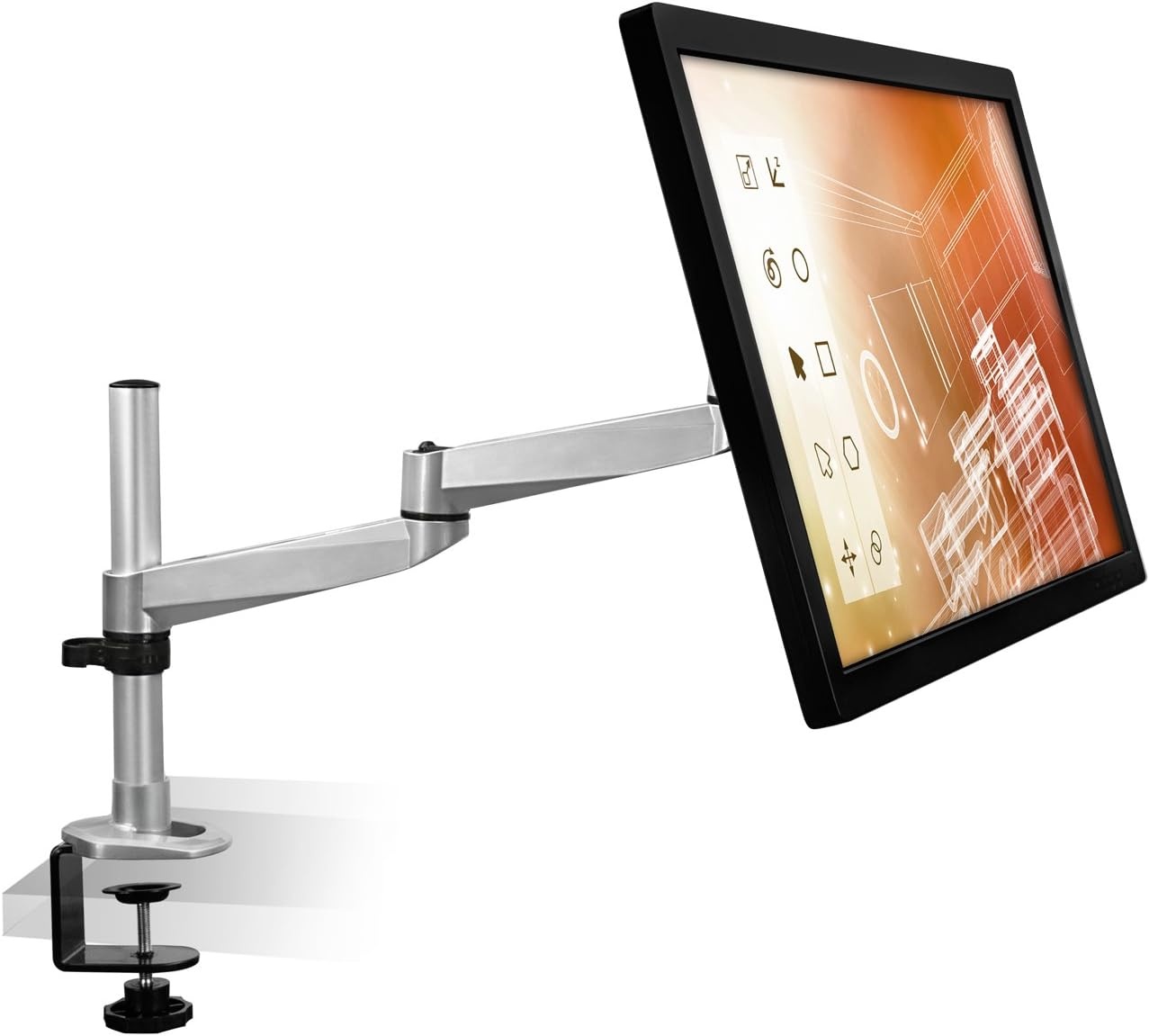 image:imageMountIt Articulating Single Arm Computer Monitor Desk Mount for 24Inch Monitors MI33116