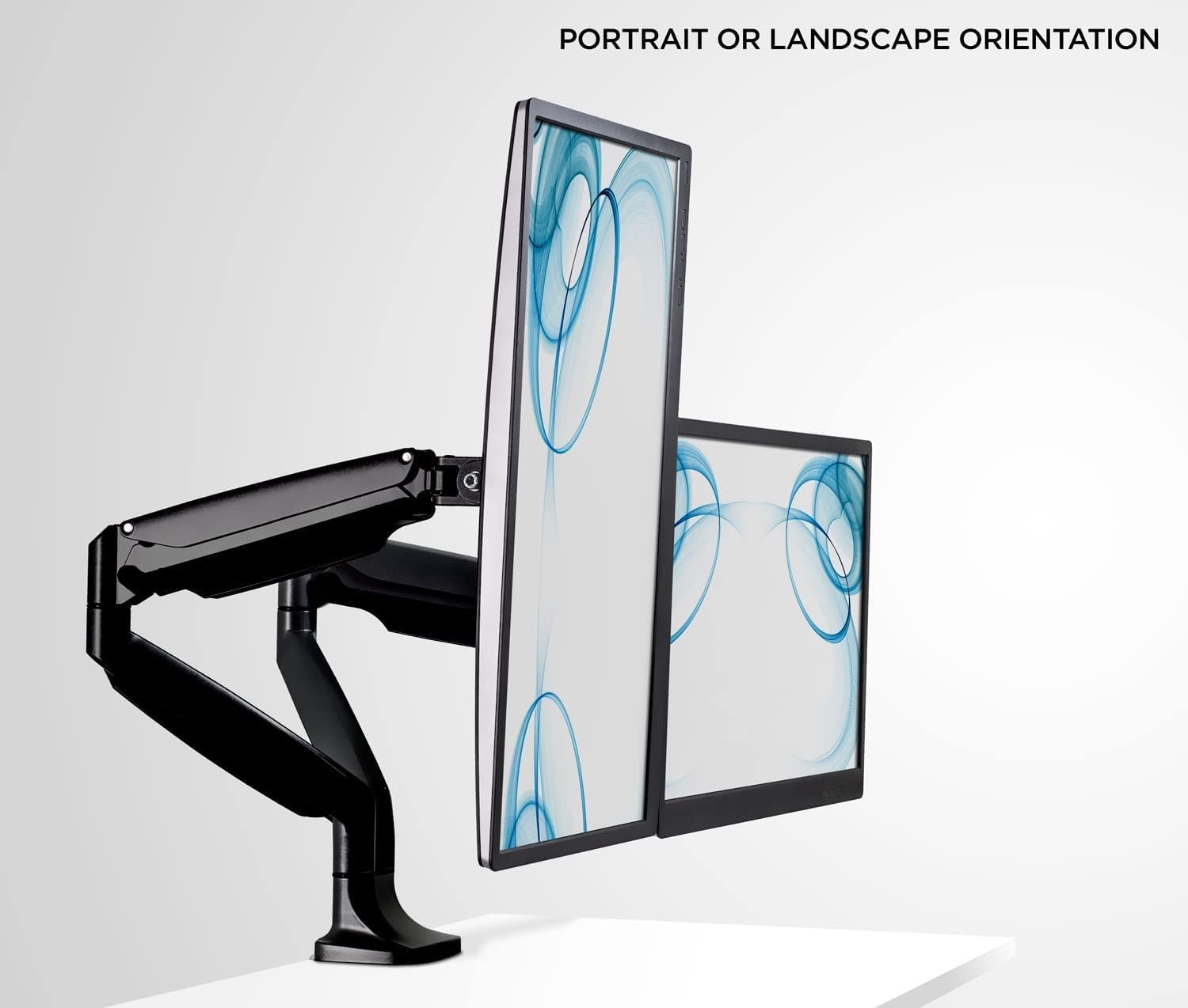 image:imageMountIt Dual Monitor Arm Mount Desk Stand Two Articulating Gas Spring Height Adjustable Arms Fits 2 x 24 27 29 30 32 Inch VESA 75 100 Compatible Screens CClamp and Grommet Bases BlackBlack