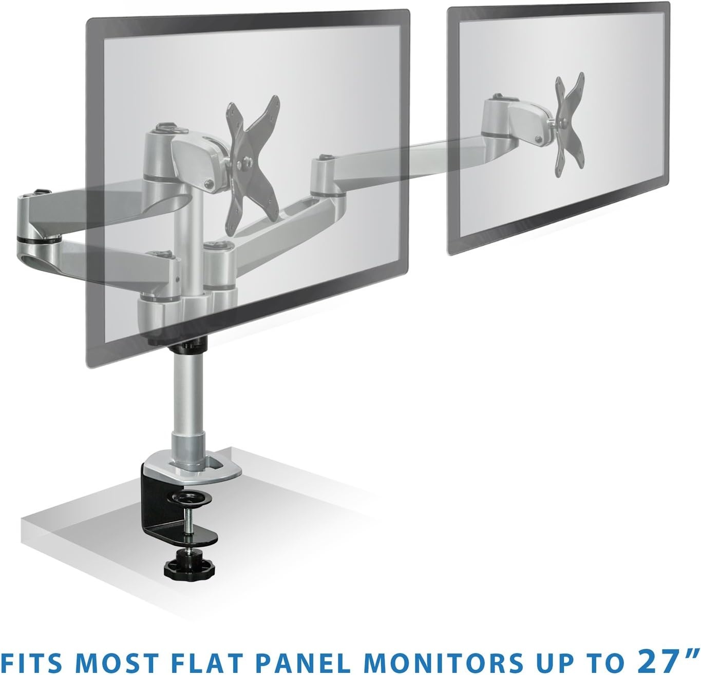 image:imageMountIt Dual Monitor Desk Mount with Full Motion Swivel Arms Premium Aluminum Material with Modular Quick Connect Function MI43116