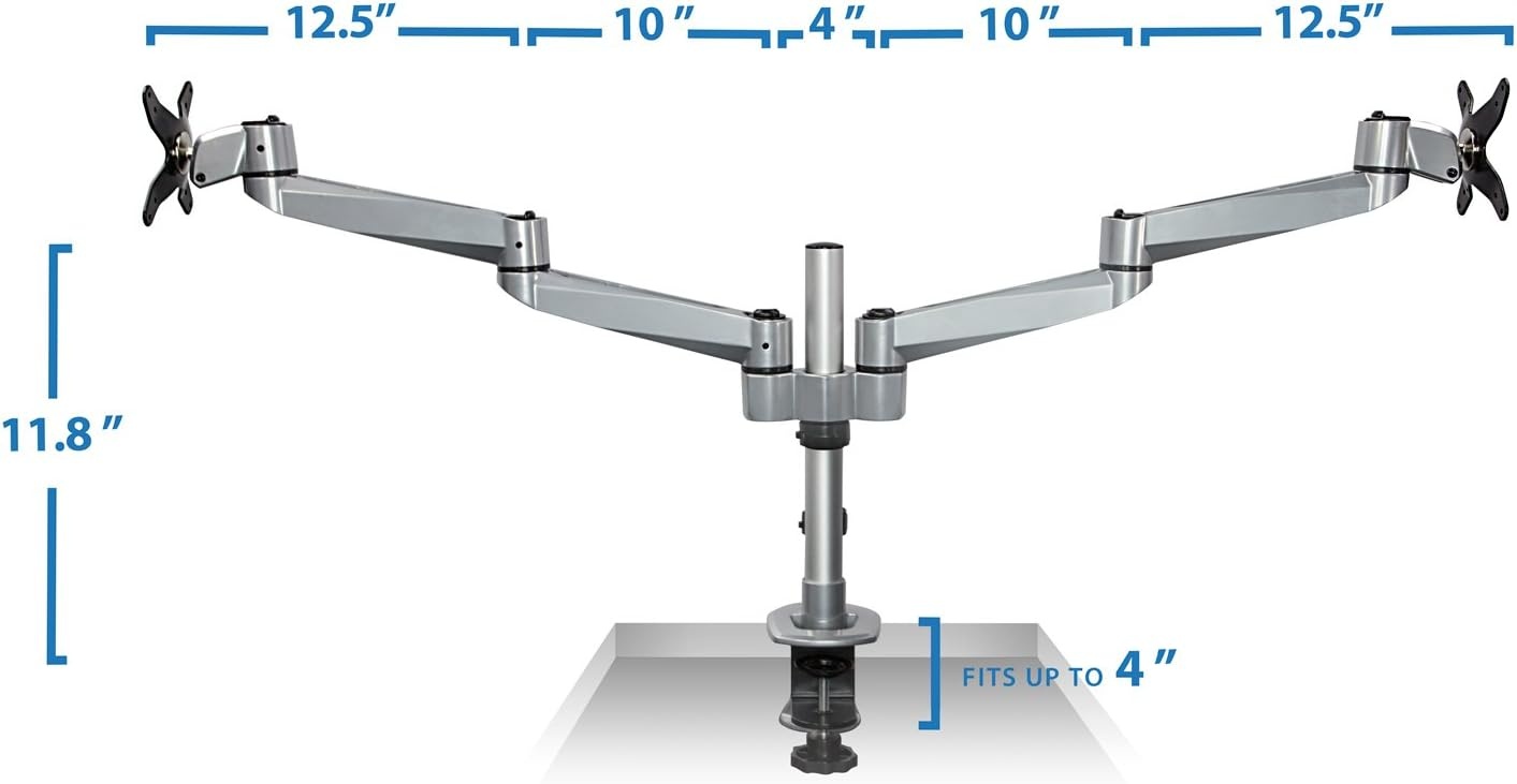 image:imageMountIt Dual Monitor Desk Mount with Full Motion Swivel Arms Premium Aluminum Material with Modular Quick Connect Function MI43116