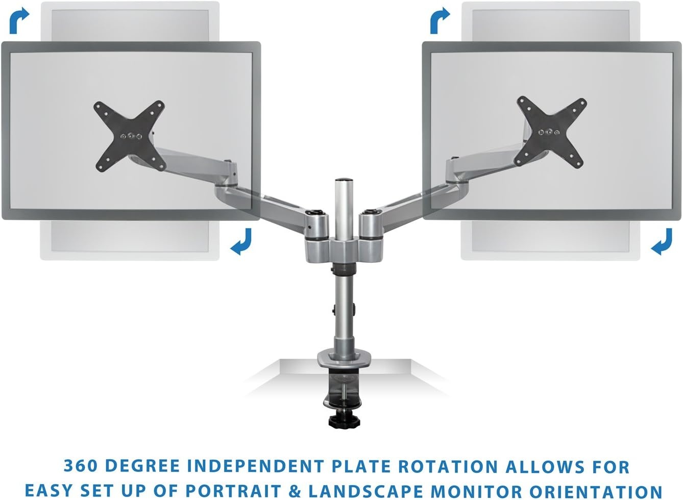 image:imageMountIt Dual Monitor Desk Mount with Full Motion Swivel Arms Premium Aluminum Material with Modular Quick Connect Function MI43116