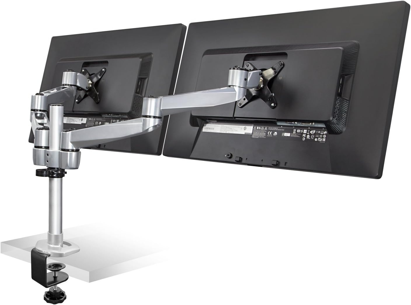 image:imageMountIt Dual Monitor Desk Mount with Full Motion Swivel Arms Premium Aluminum Material with Modular Quick Connect Function MI43116