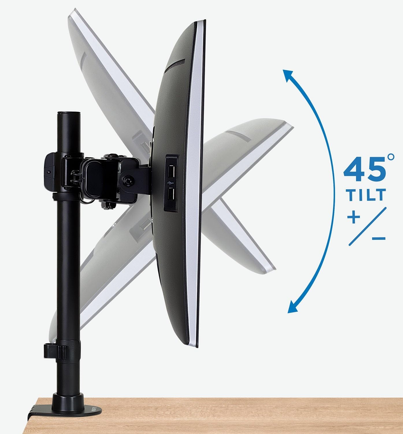 image:imageMountIt Dual Monitor Mount Double Monitor Desk Stand Arm Fits 2 Computer Screens 17 19 20 21 22 24 27 Inch Two VESA 75 100 Compatible Displays CClamp and Grommet Bases Included