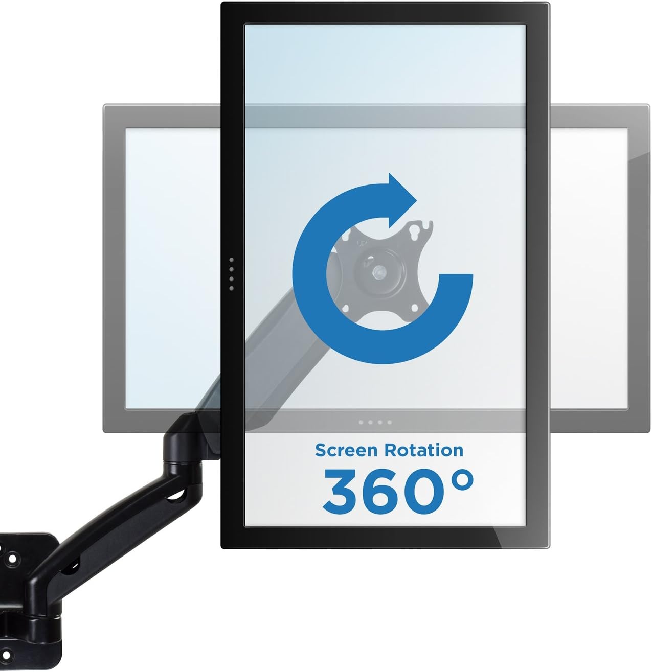 image:imageMountIt Dual Monitor Wall Mount 2 Monitor Wall Brackets Full Motion Adjustable Computer Monitor Wall Mount with Articulating Arms for up to 27 Screens with 75 or 100 VESA Patterns