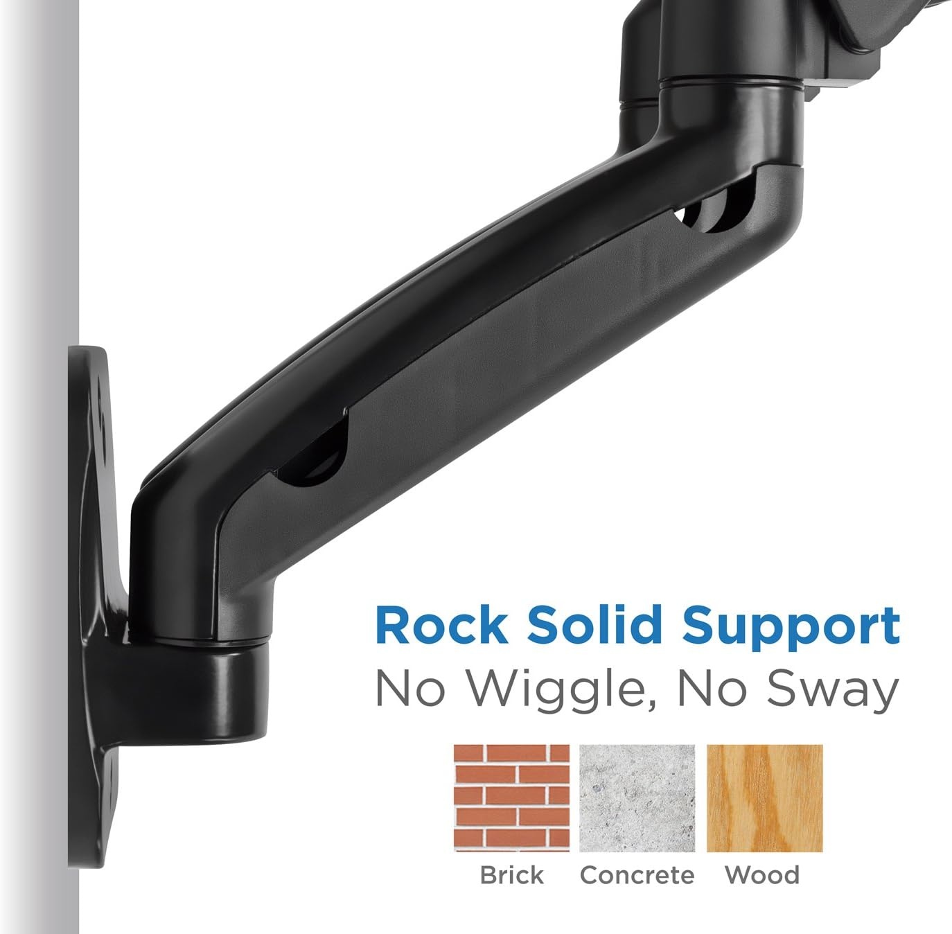 image:imageMountIt Dual Monitor Wall Mount 2 Monitor Wall Brackets Full Motion Adjustable Computer Monitor Wall Mount with Articulating Arms for up to 27 Screens with 75 or 100 VESA Patterns