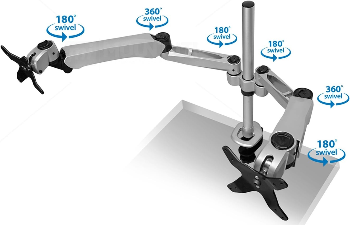 image:imageMountIt Expandable Two Monitor Computer Desk Mount Spring Arm Quick Release MI45116