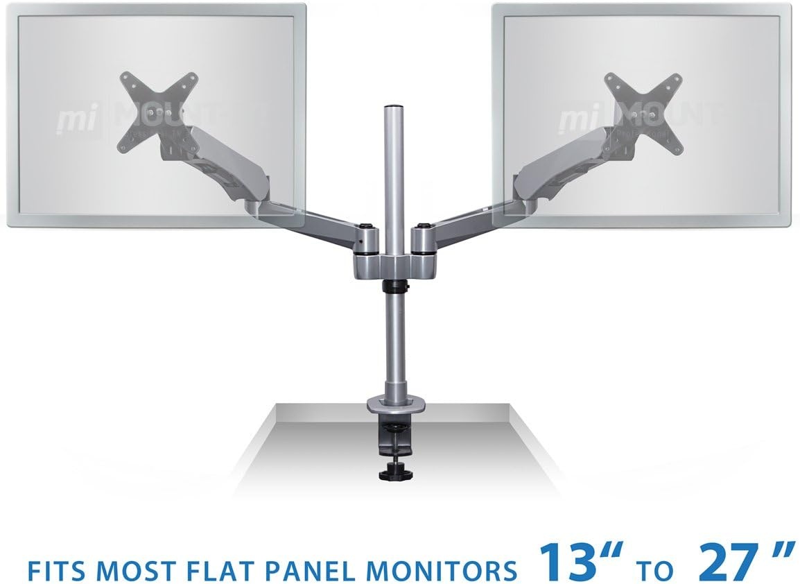image:imageMountIt Expandable Two Monitor Computer Desk Mount Spring Arm Quick Release MI45116