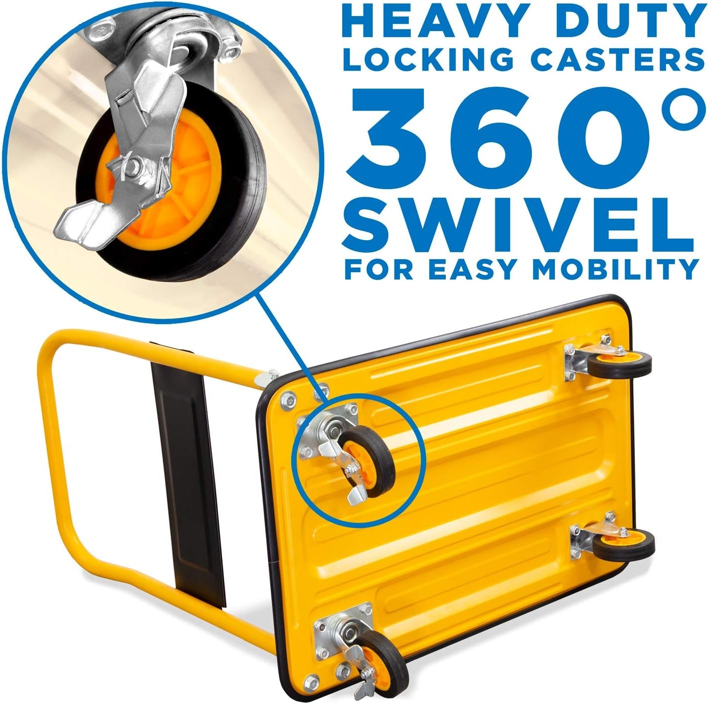 image:imageMountIt Folding Hand Truck Dolly Platform Truck 330 lb Heavy Duty Flatbed Cart with Wheels Foldable Platform Cart with 360 Swivel Casters Push Cart for Moving Boxes amp Furniture MI920330 Lbs Fixed