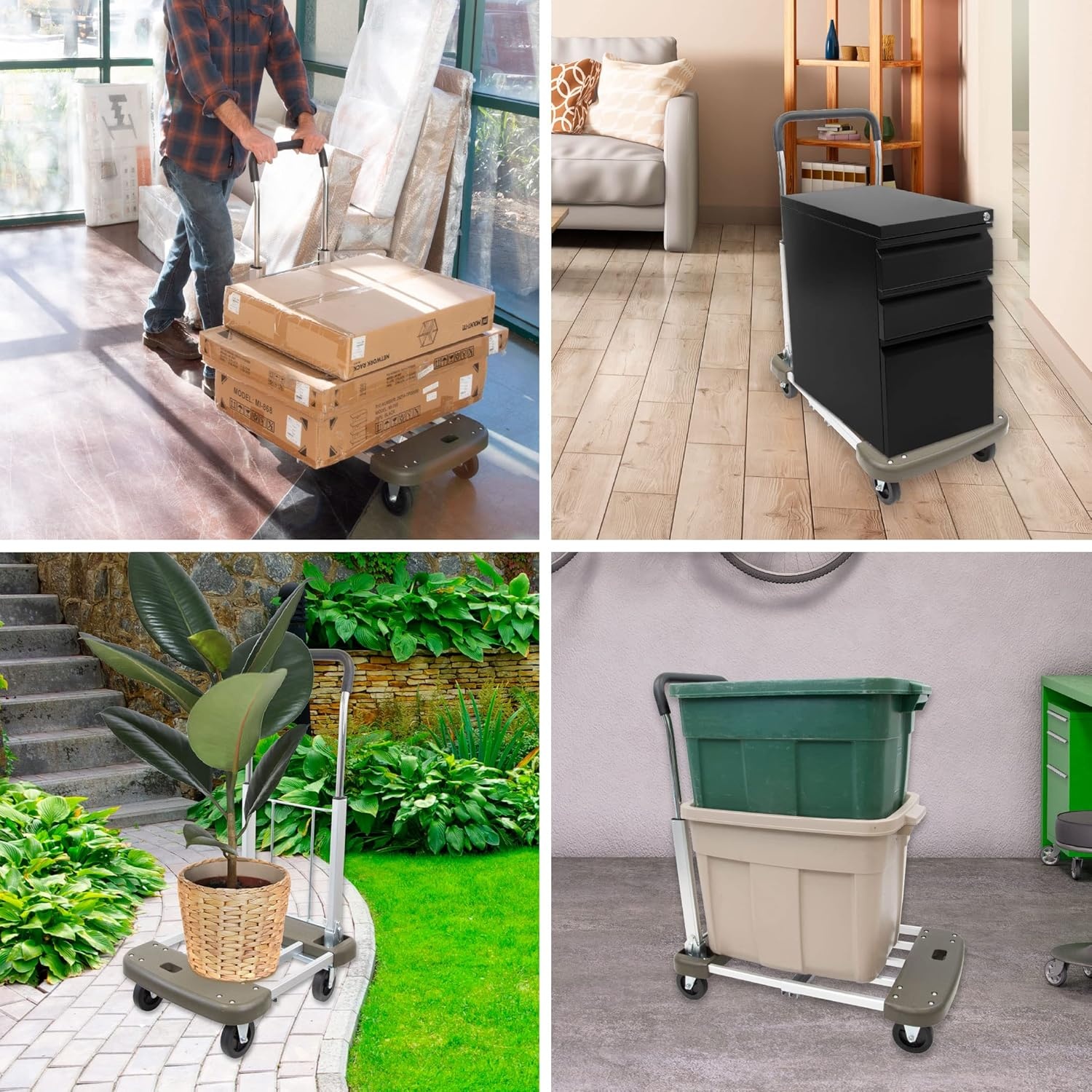 image:imageMountIt Folding Hand Truck Dolly Platform Truck 330 lb Heavy Duty Flatbed Cart with Wheels Foldable Platform Cart with 360 Swivel Casters Push Cart for Moving Boxes amp Furniture MI920330 Lbs Extendable