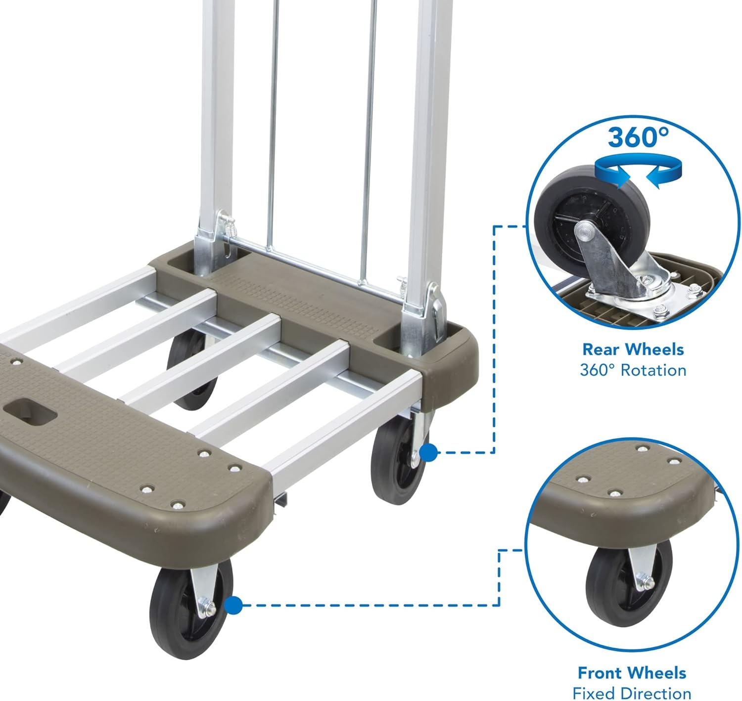 image:imageMountIt Folding Hand Truck Dolly Platform Truck 330 lb Heavy Duty Flatbed Cart with Wheels Foldable Platform Cart with 360 Swivel Casters Push Cart for Moving Boxes amp Furniture MI920330 Lbs Extendable
