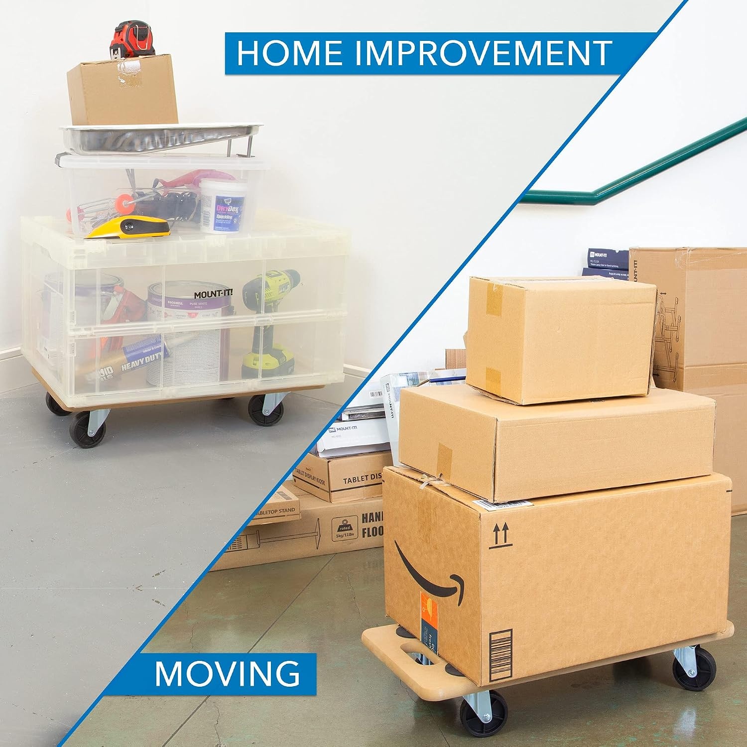 image:imageMountIt Furniture Dolly for Easy Moving 220 lbs Capacity Ideal for Pianos Couches Fridges Smooth Gliding on Carpet amp Hardwood No Assembly Needed 2 Pack1 unit
