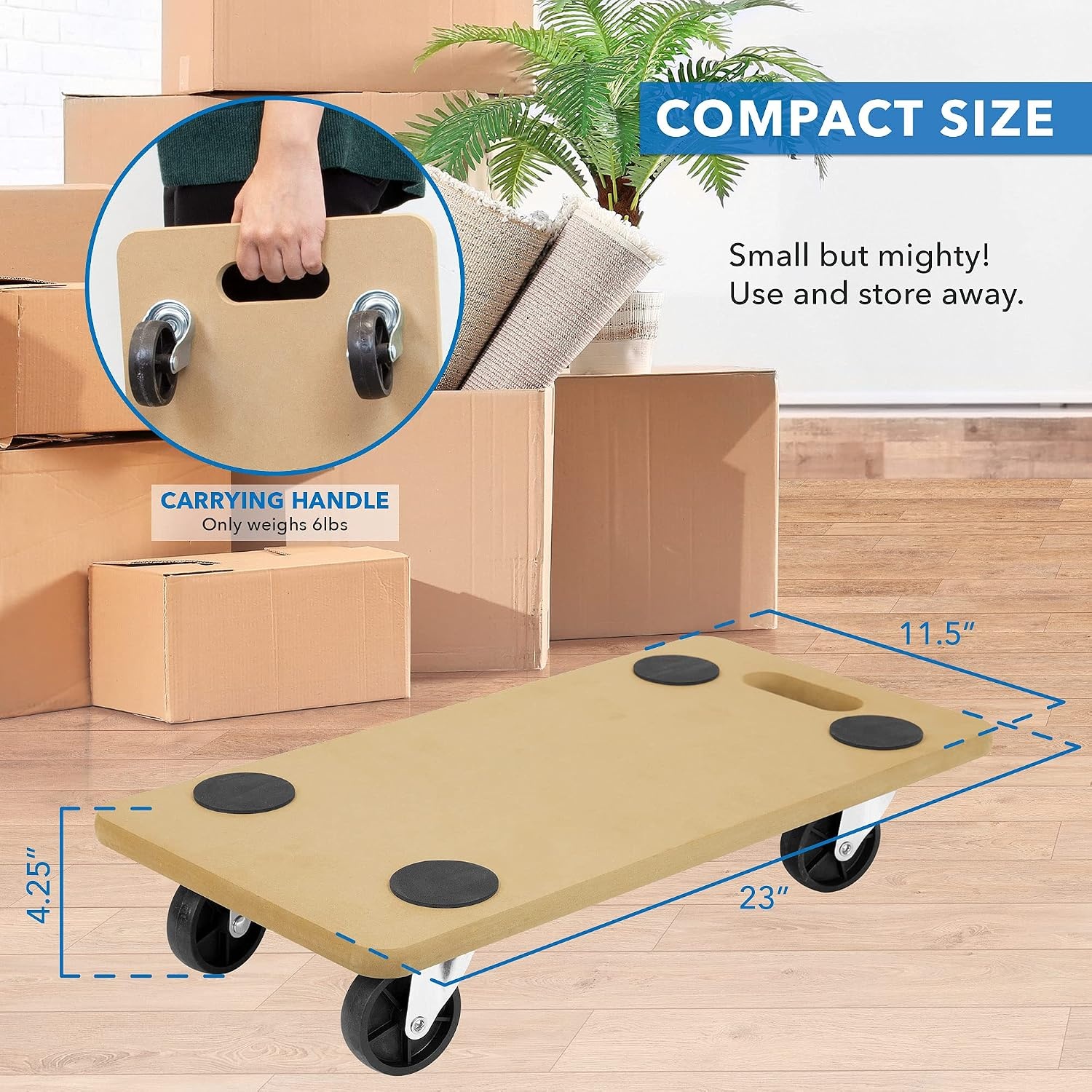 image:imageMountIt Furniture Dolly for Easy Moving 220 lbs Capacity Ideal for Pianos Couches Fridges Smooth Gliding on Carpet amp Hardwood No Assembly Needed 2 Pack2 Unit