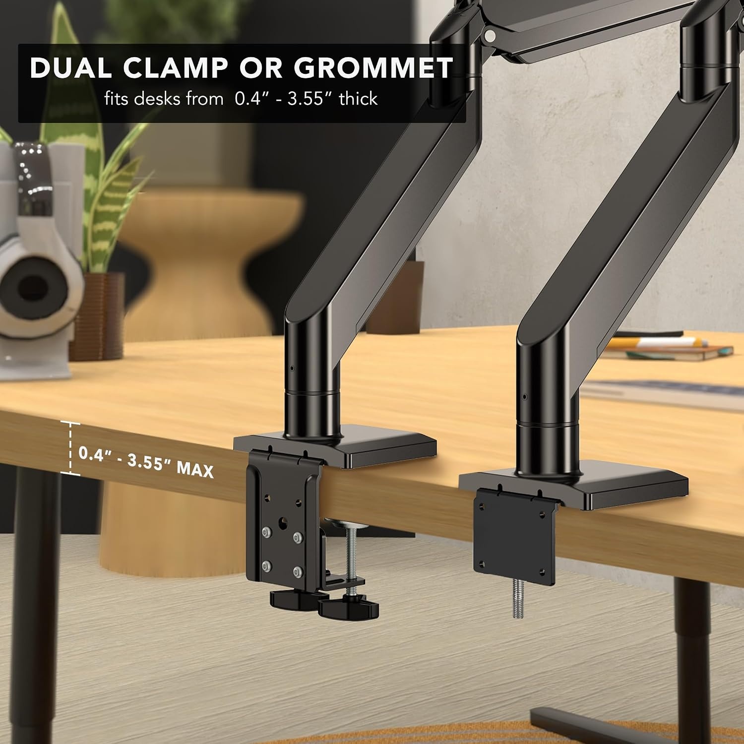 image:imageMountIt Heavy Duty Monitor Arm for 49 57 amp Ultrawide Monitors Full Motion Gas Spring Holds 55 lbs Tilt Swivel amp Rotate VESA 75 amp 100 Clamp amp Grommet Base Fits Samsung Odyssey G9