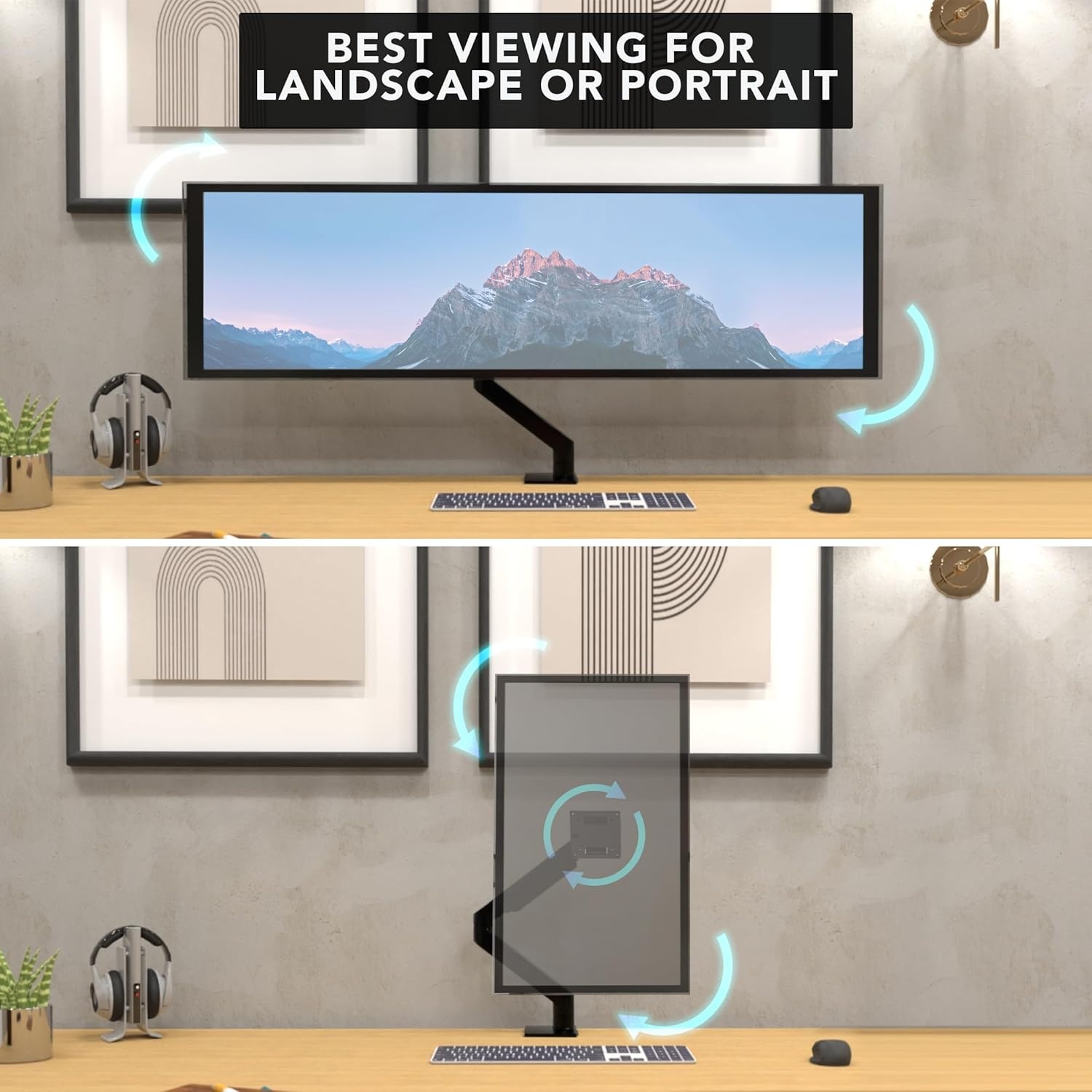 image:imageMountIt Heavy Duty Monitor Arm for 49 57 amp Ultrawide Monitors Full Motion Gas Spring Holds 55 lbs Tilt Swivel amp Rotate VESA 75 amp 100 Clamp amp Grommet Base Fits Samsung Odyssey G9