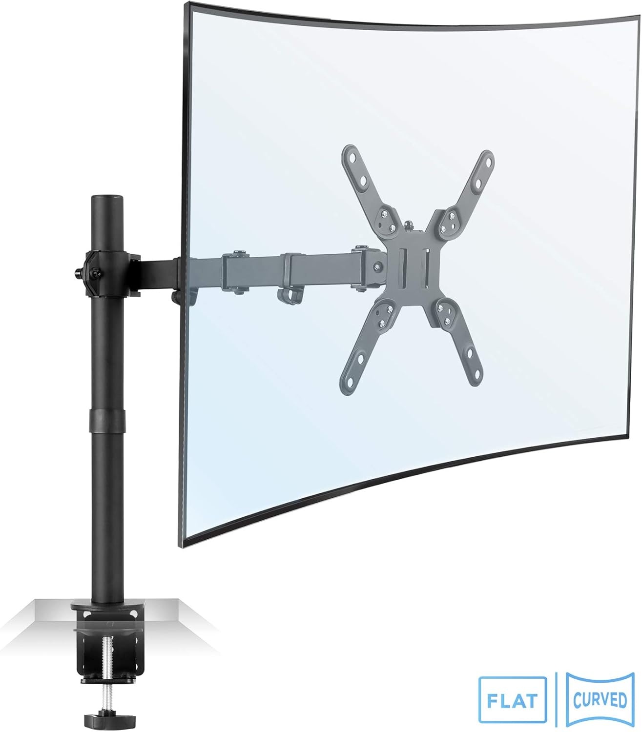 image:imageMountIt Large Monitor Desk Mount with VESA 200 200x200 200x100 Bolting Pattern Fits up to 42 Inch and Ultrawide Monitors Full Motion with Clamp and Grommet Base