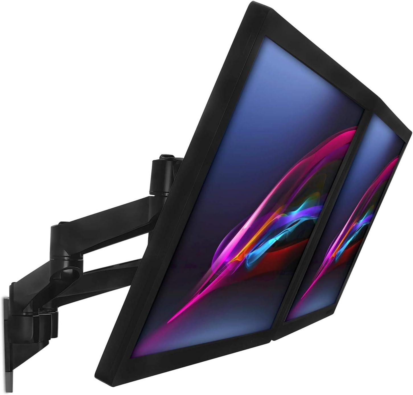 image:imageMountIt Premium Modular Dual Monitor Wall Mount Arms Tilt Swivel VESA Wall Mount Fits 13 15 17 19 215 24 27 Inch Computer Screens with 75 100 VESA Patterns Black