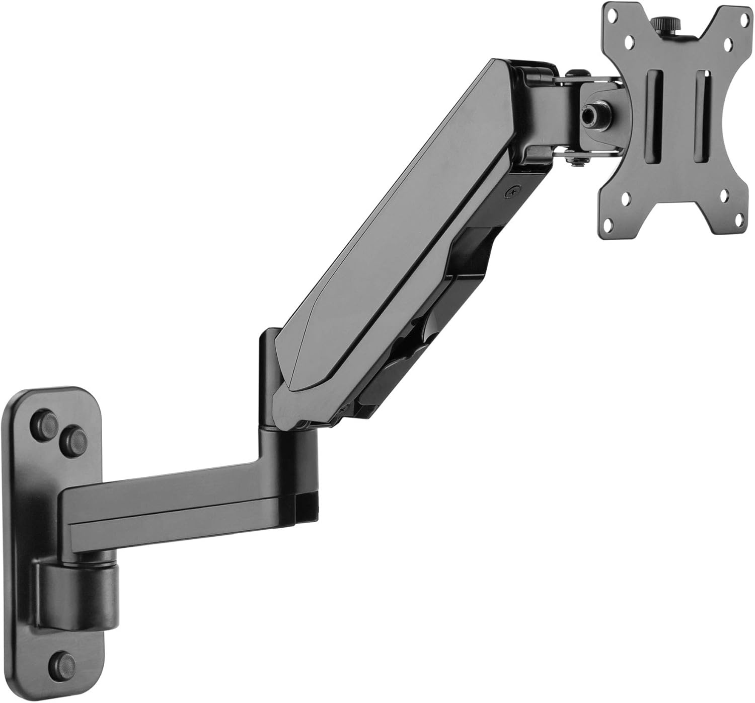 image:imageMountIt Single Computer Monitor Wall Mount Gas Spring Arm Full Motion Height Adjustable for 1732 Inch Screens Tilt Swivel Rotate VESA 75x75 100x100 176 Lbs Alloy Steel amp Aluminum Black