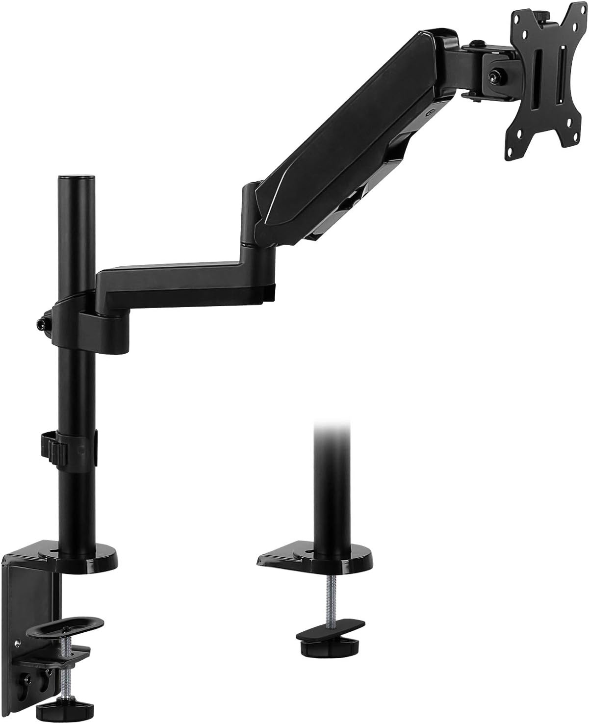 image:imageMountIt Single Monitor Arm Desk Mount with Gas Spring Height Adjustable Monitor Stand for 1332 Inch Screens up to 176 lbs VESA 75x75 amp 100x100 Clamp amp Grommet