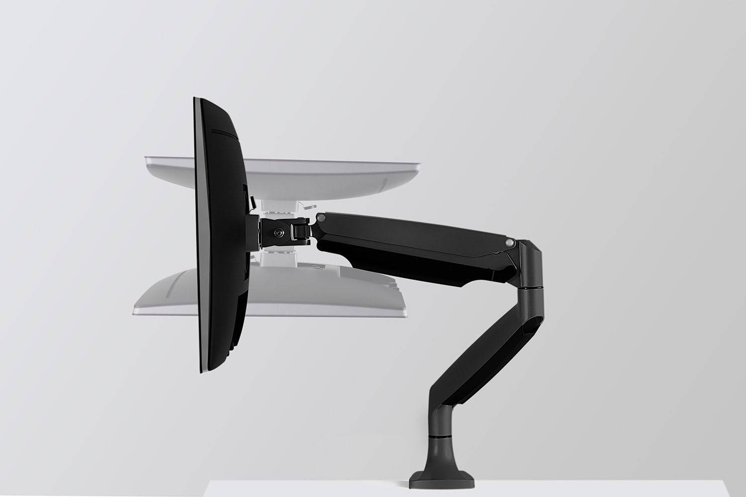 image:imageMountIt Single Monitor Arm Desk Mount with Gas Spring Height Adjustable Monitor Stand for 1332 Inch Screens up to 20 lbs VESA 75x75 amp 100x100 CClamp amp Grommet SitStand Desk CompatibleBlack