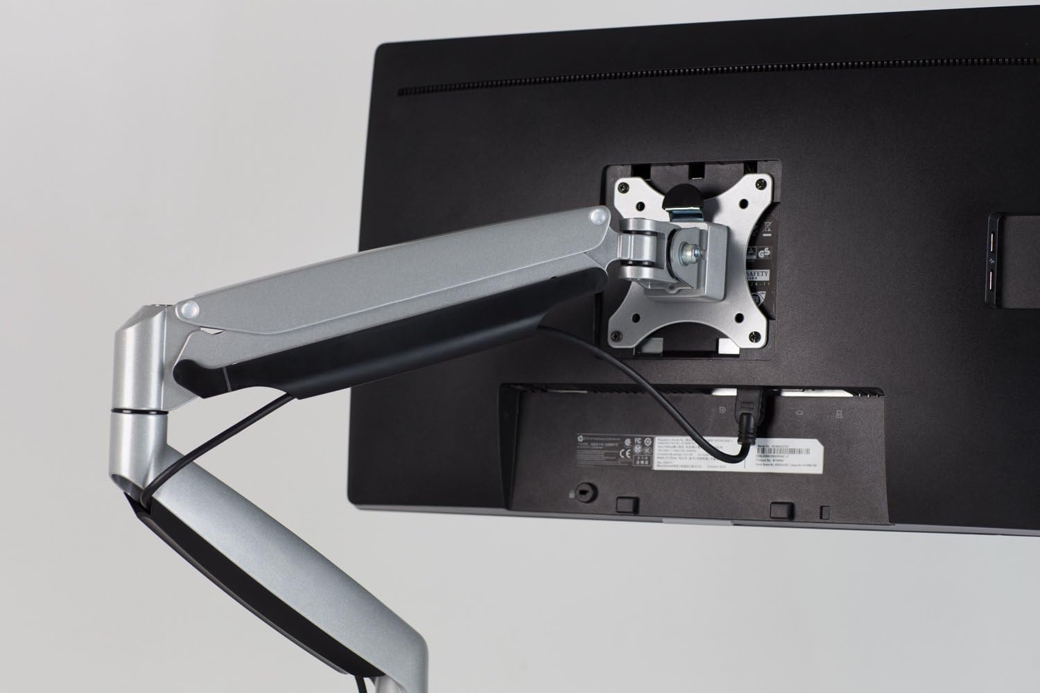 image:imageMountIt Single Monitor Arm Desk Mount with Gas Spring Height Adjustable Monitor Stand for 1332 Inch Screens up to 20 lbs VESA 75x75 amp 100x100 CClamp amp Grommet SitStand Desk CompatibleSilver