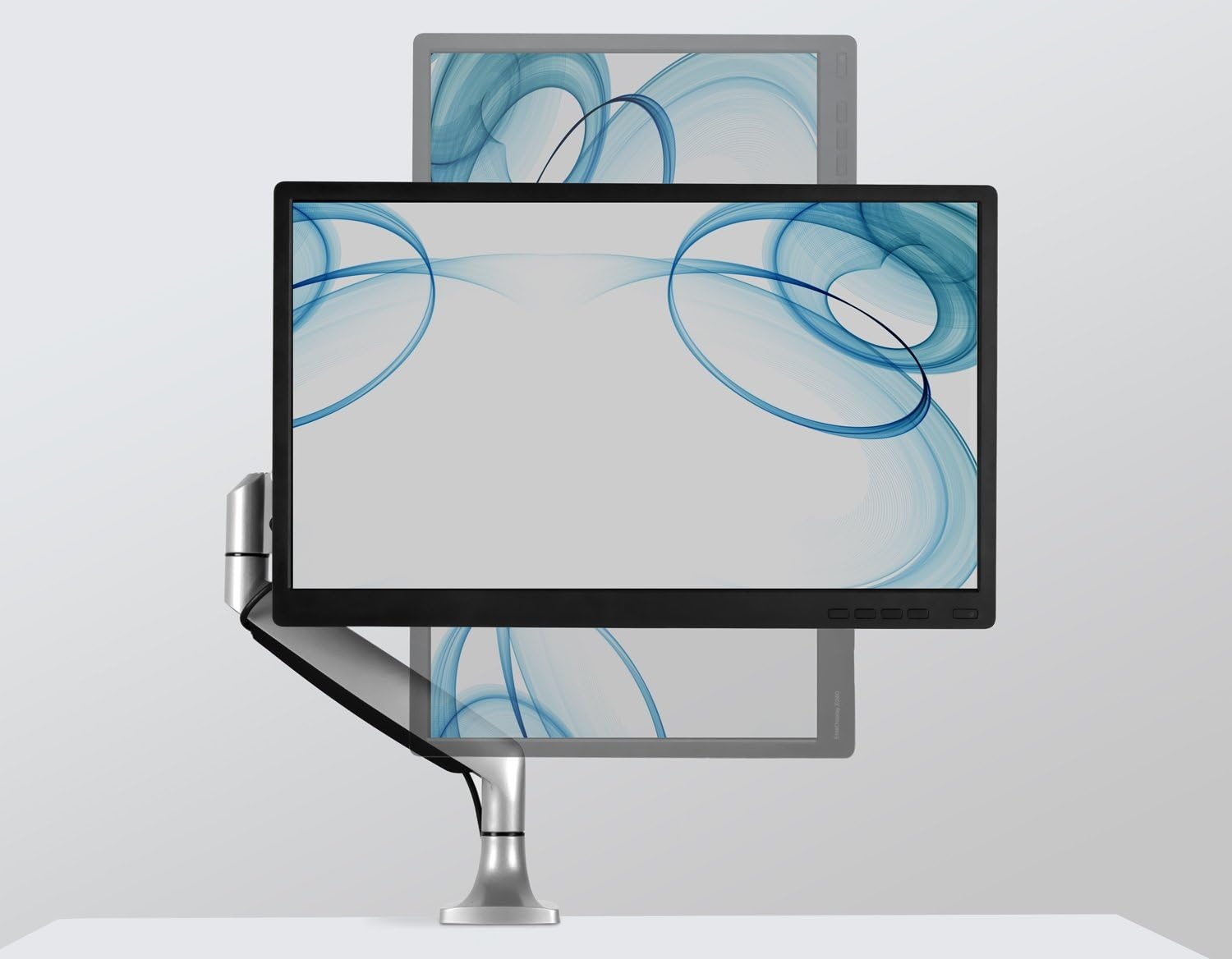 image:imageMountIt Single Monitor Arm Desk Mount with Gas Spring Height Adjustable Monitor Stand for 1332 Inch Screens up to 20 lbs VESA 75x75 amp 100x100 CClamp amp Grommet SitStand Desk CompatibleSilver