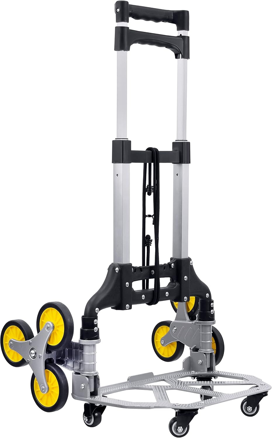 image:imageMountIt Stair Climber Dolly 3 Wheel Stair Climbing Hand Truck with Folding and Telescoping Handle 154 Lbs Capacity Trolley to Easily Lift Heavy Items Up and Down Steps