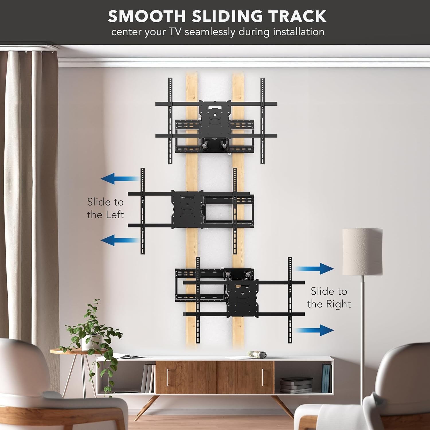 image:imageMountIt The Beast Heavy Duty Full Motion TV Wall Mount for 100 amp 98 Inch TVs 60110 Screens up to 275 lbs Dual Arm 39 Extension VESA 100x100800x600 Fits 1624 StudsIndoor