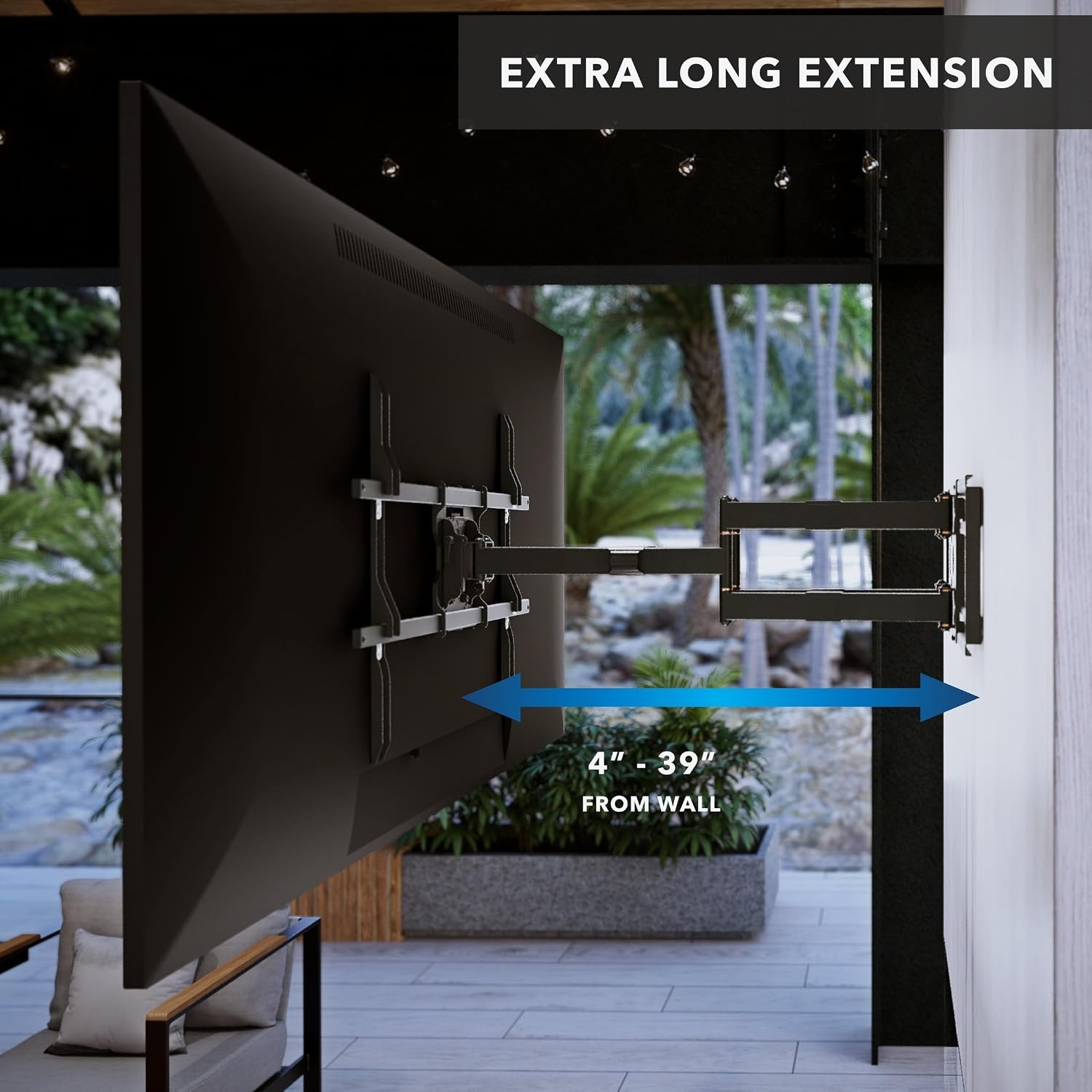image:imageMountIt The Beast Heavy Duty Full Motion TV Wall Mount for 100 amp 98 Inch TVs 60110 Screens up to 275 lbs Dual Arm 39 Extension VESA 100x100800x600 Fits 1624 StudsOutdoor