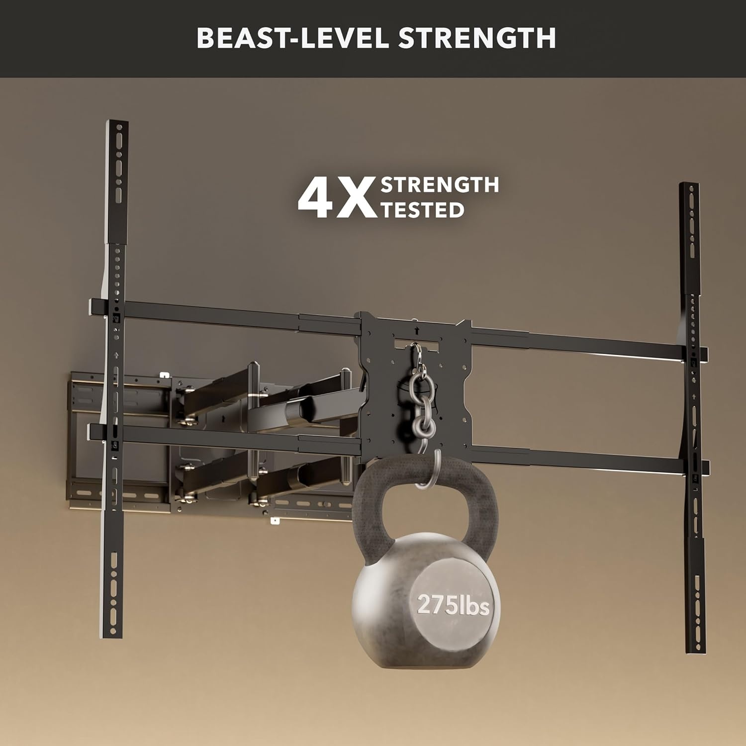 image:imageMountIt The Beast Heavy Duty Full Motion TV Wall Mount for 100 amp 98 Inch TVs 60110 Screens up to 275 lbs Dual Arm 39 Extension VESA 100x100800x600 Fits 1624 StudsIndoor XL