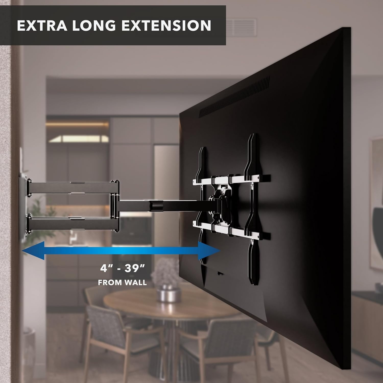 image:imageMountIt The Beast Heavy Duty Full Motion TV Wall Mount for 100 amp 98 Inch TVs 60110 Screens up to 275 lbs Dual Arm 39 Extension VESA 100x100800x600 Fits 1624 StudsIndoor