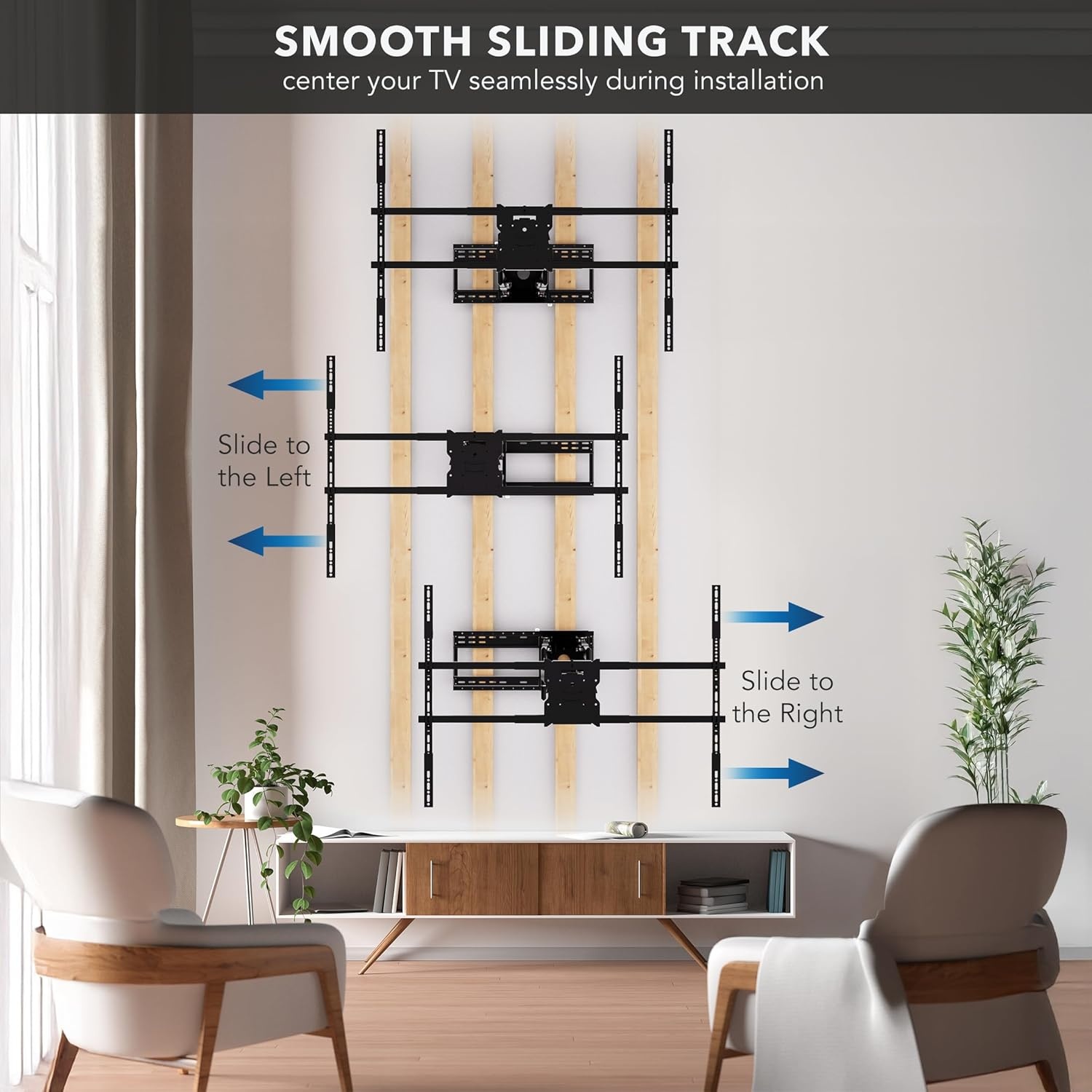 image:imageMountIt The Beast Heavy Duty Full Motion TV Wall Mount for 100 amp 98 Inch TVs 60110 Screens up to 275 lbs Dual Arm 39 Extension VESA 100x100800x600 Fits 1624 StudsIndoor XL