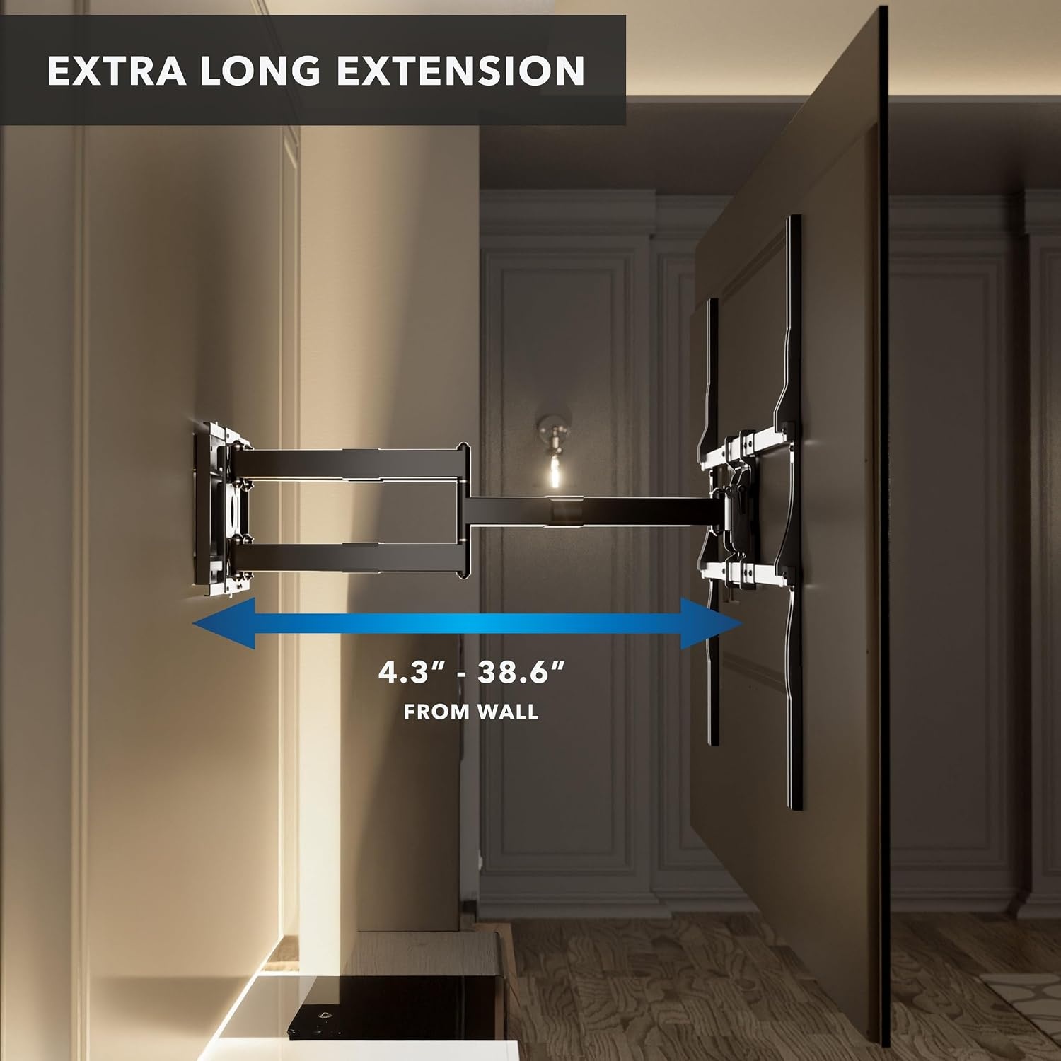image:imageMountIt The Beast Heavy Duty Full Motion TV Wall Mount for 100 amp 98 Inch TVs 60110 Screens up to 275 lbs Dual Arm 39 Extension VESA 100x100800x600 Fits 1624 StudsIndoor XL