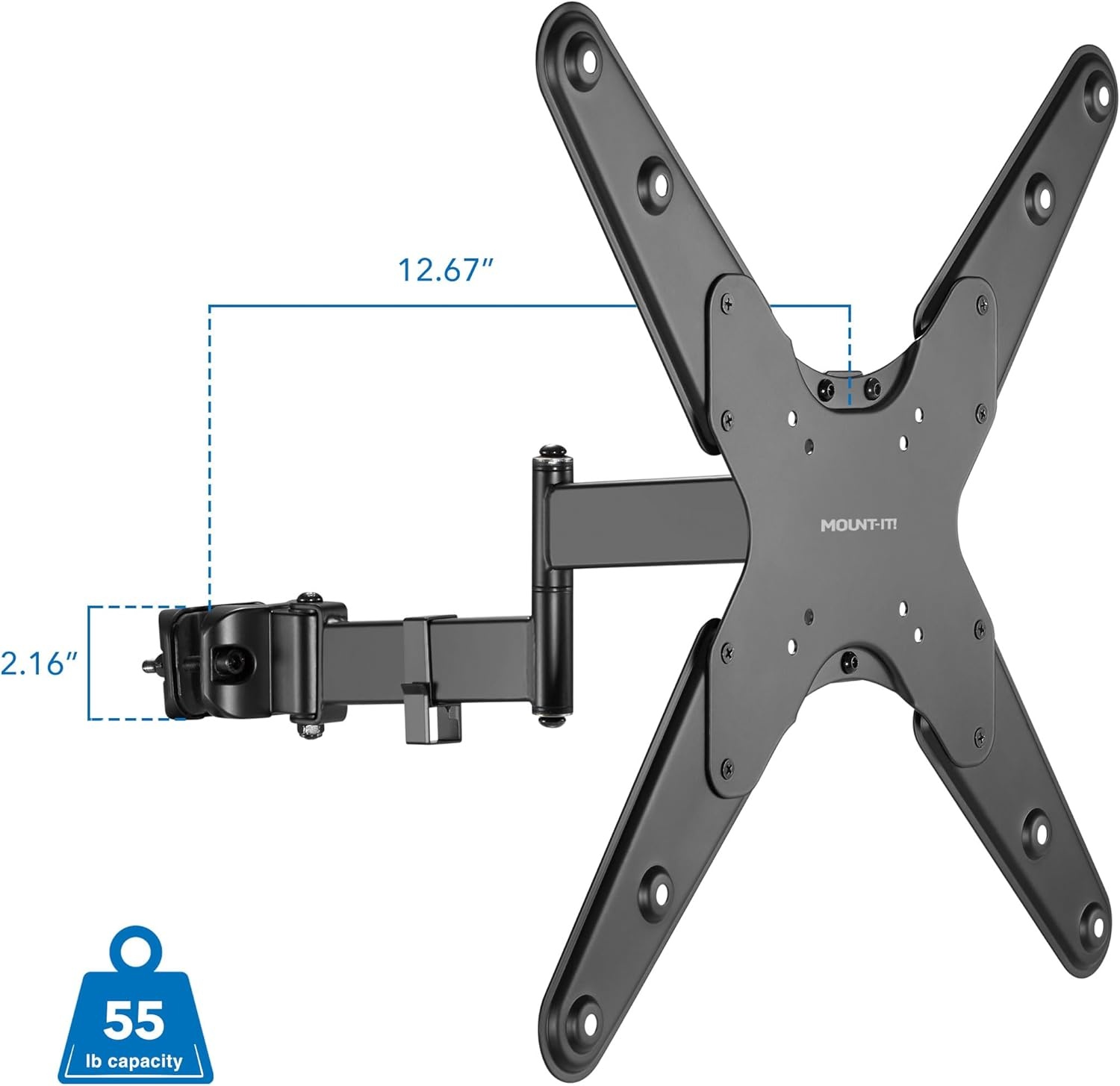 image:imageMountIt Universal Full Motion Steel Pole Mount with Articulating Arm and Removable VESA Plate for 17 to 32 Inch Monitors amp TVs VESA 75x75 amp 100x100 Compatible Black MI39132 55