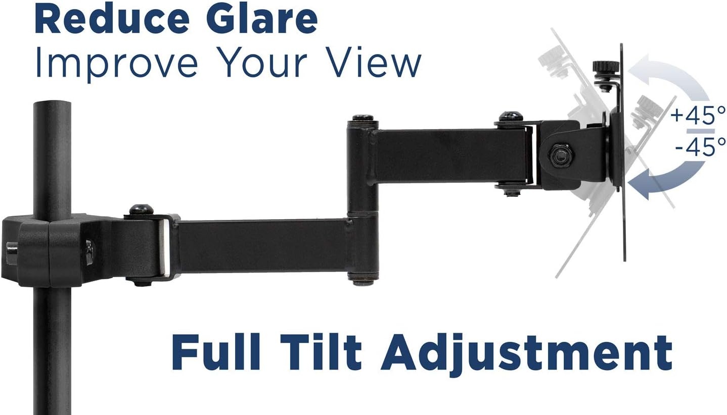 image:imageMountIt Universal Full Motion Steel Pole Mount with Articulating Arm and Removable VESA Plate for 17 to 32 Inch Monitors amp TVs VESA 75x75 amp 100x100 Compatible Black MI39117 32