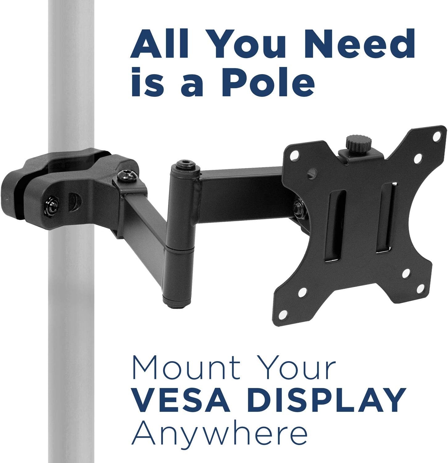 image:imageMountIt Universal Full Motion Steel Pole Mount with Articulating Arm and Removable VESA Plate for 17 to 32 Inch Monitors amp TVs VESA 75x75 amp 100x100 Compatible Black MI39117 32