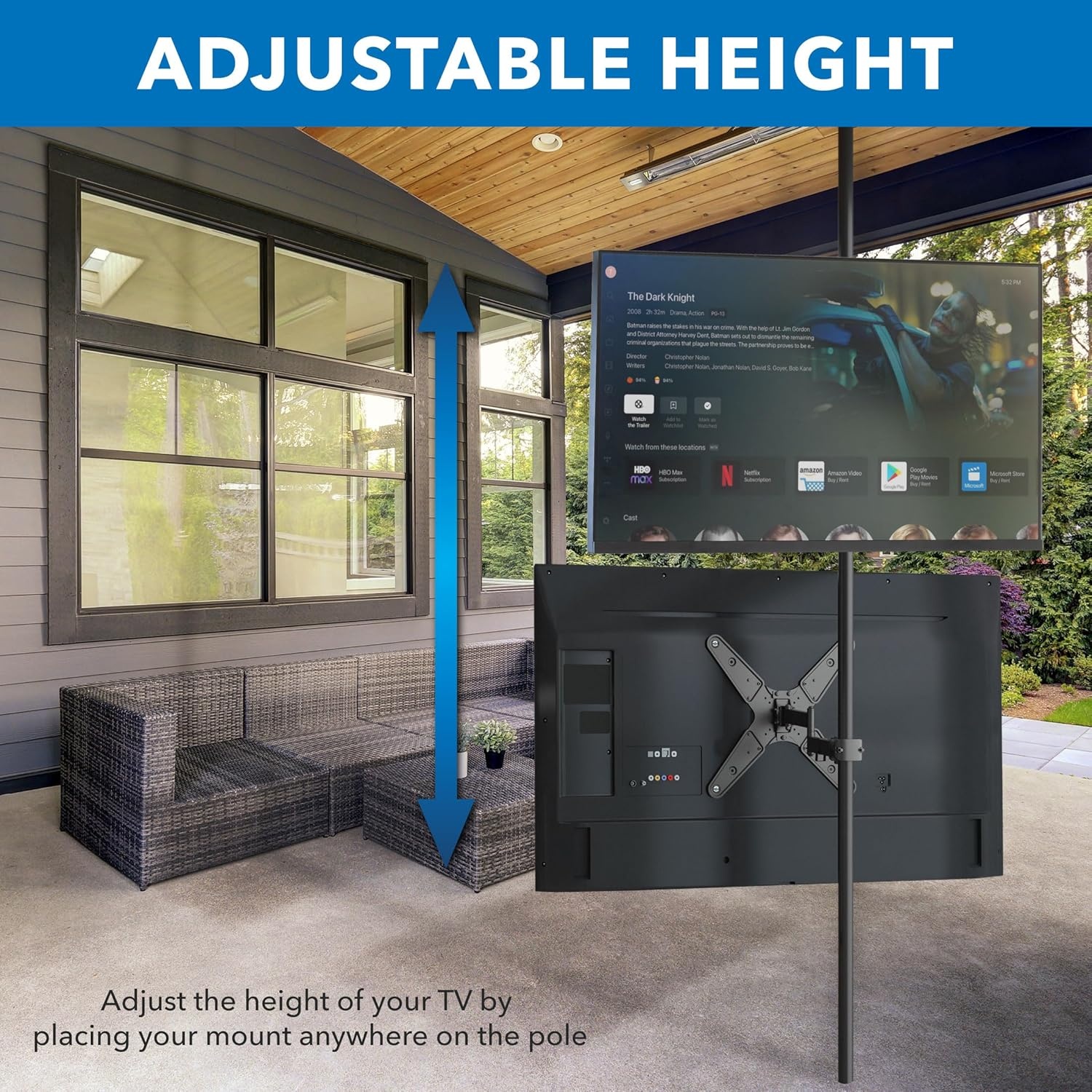image:imageMountIt Universal Full Motion Steel Pole Mount with Articulating Arm and Removable VESA Plate for 17 to 32 Inch Monitors amp TVs VESA 75x75 amp 100x100 Compatible Black MI39132 55
